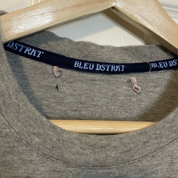 Bleu Dstrkt heather gray unique expressionism hand painted tee sz XL (?) - Picture 5 of 11